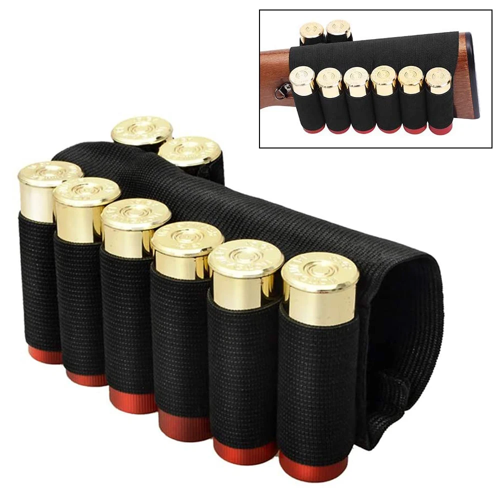 

Tactical Buttstock 8 Rounds Shotgun Shell Holder Bandolier 12/20 Gauge Ammo Carrier Military Airsoft Rifle Hunting Accessorie