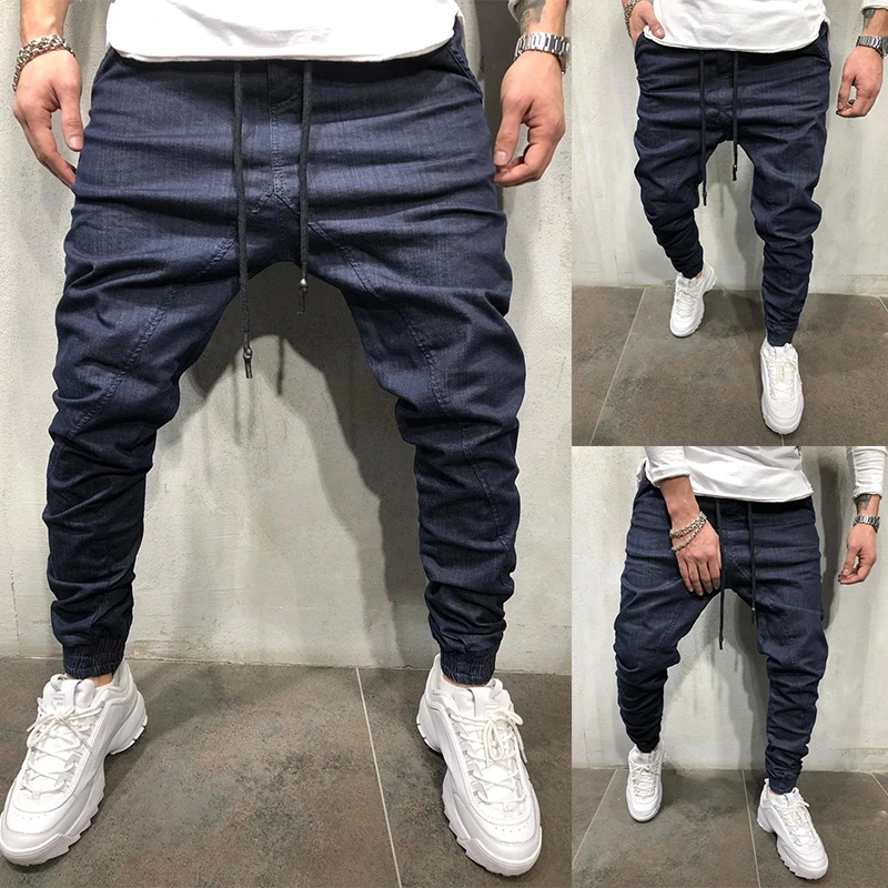 

Fashion Men's Loose Baggy Jeans Trendy Feet Harem Pants Cotton Joggers Hip Hop Trousers Man Clothes Jeans Men Men Jeans Pants