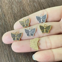 charm cute retro silver gold pitted butterfly connector diy bracelet necklace jewelry making amulet pendant accessories supplies
