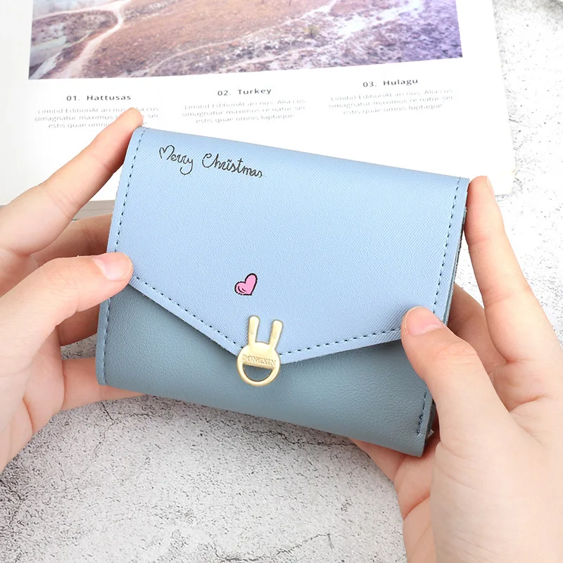 Известный бренд милый кролик женский кожаный кошелек маленький тонкий короткий