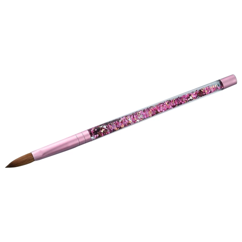 

1PC Pink Beauty Kolinsky Sable Acrylic Nail Brush with Liquid Flow Glitter Nail Art Brush for Nail Art Tools