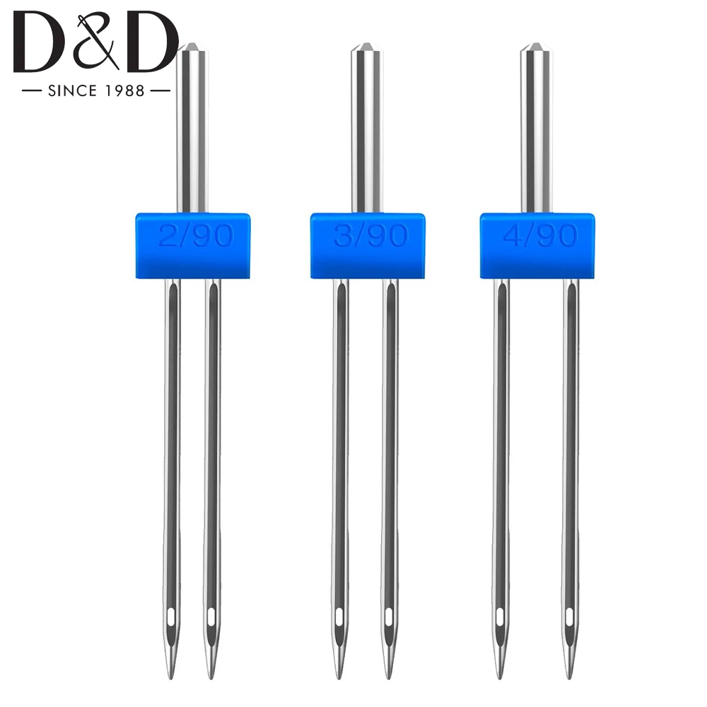 Швейная машина двойные иглы Стрейчевые булавки для бытовой швейной машины 2 0/90 3 4