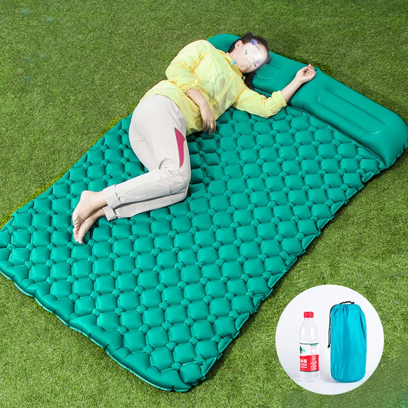 

Air Camping Mats Inflatable Cushion Moistureproof Outdoor Hiking Picnic Tent Plaid Pad Home Rest Double Sleeping Bag Mattress