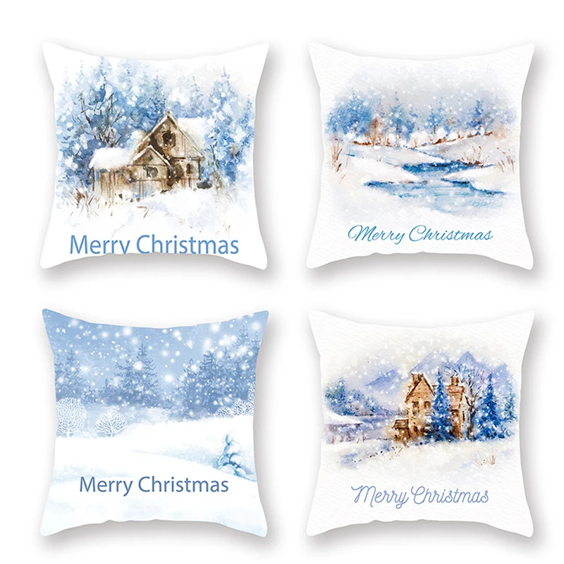 

Наволочка в виде рождественской елки в европейском стиле, Рождественский Чехол на подушку, наволочка для дивана, автомобиля, домашнего деко...