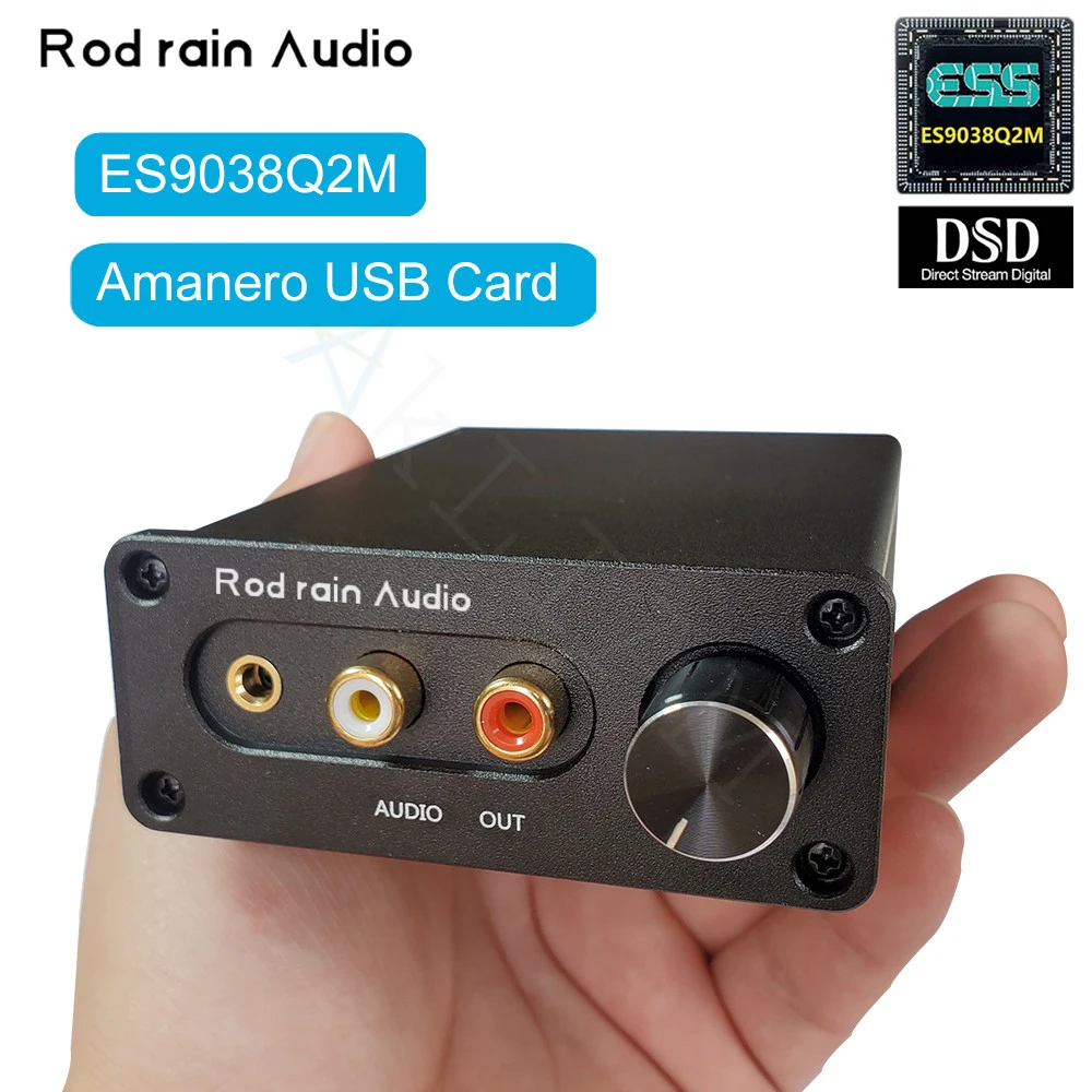 ЦАП Rod Rain Audio ES9038Q2M USB-карта 384 кГц DSD512 Hi-Fi аудио декодер усилитель - Цена: 3252.19