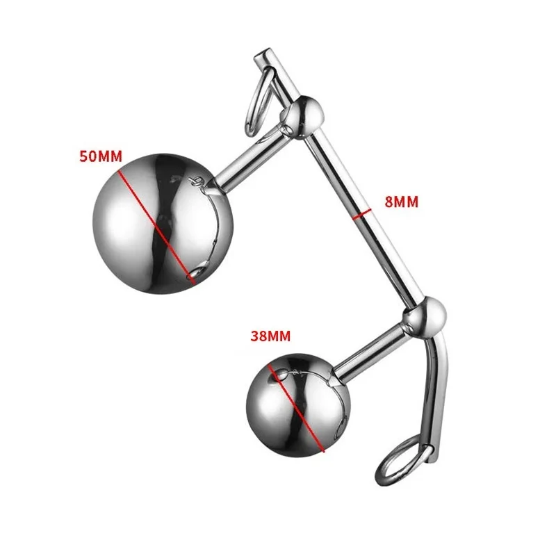 Stainless steel metal double ball Male anal plug butt vagina insert hook for women sex toys | Красота и здоровье