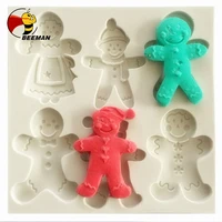 beeman christmas snowman silicone mold chocolate fudge cake embossing molding mold candy mud kitchen cooking baking tools