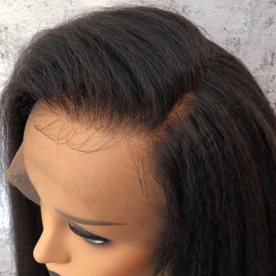 Парики из человеческих волос на сетке спереди курчавые прямые бразильские