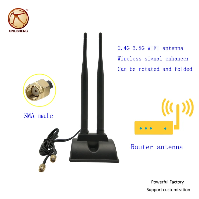 Factory price 2.4G 5.8G dual band wireless wifi repeater external router indoor communication antenna with flexible folding axis | Мобильные