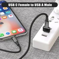 usb c female to usb male adapter 2 pack type c to a charger cable adapter for iphone 11 12 mini pro max airpods ipad samsung