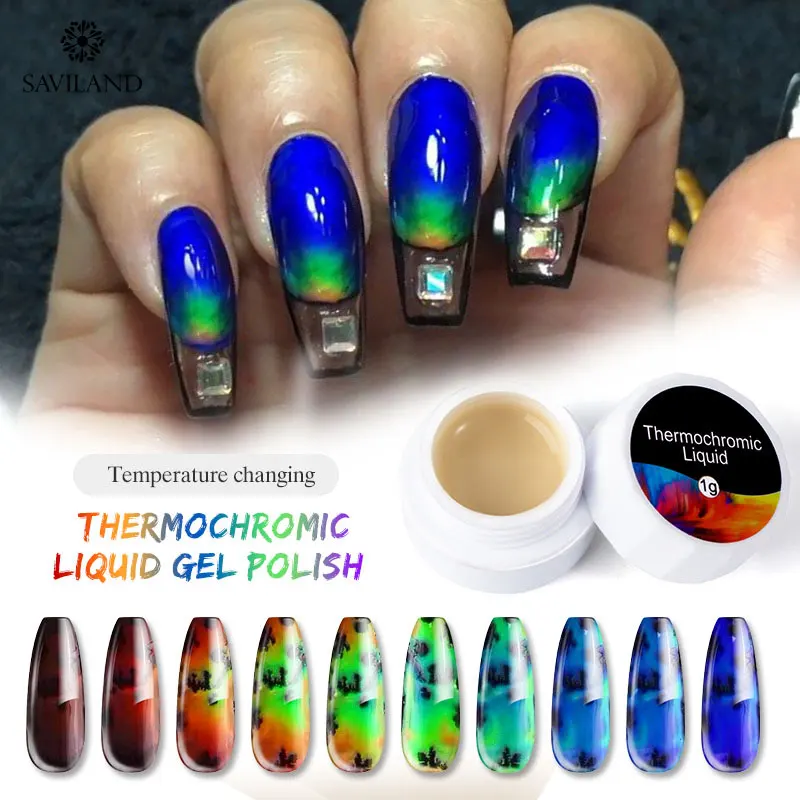 SAVILAND термочувствительный жидкий Auroras лак 17 цветов сменный сенсорный гель черная