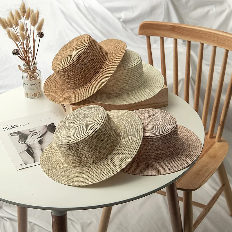 

Manufacturers Wholesale Men's and Women's Flat-topped Sunshade Straw Hat Diy Handmade Sun Hat A Generation