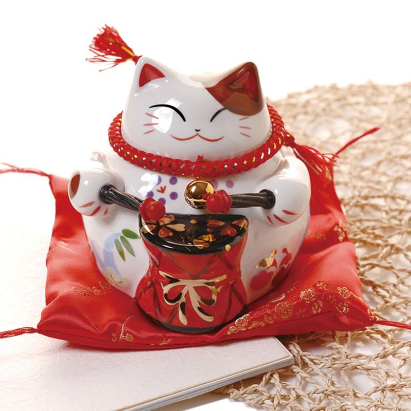 

5.5 Inch Lucky Cat Ceramic Lucky Cat Home Decoration Porcelain Decoration Business Gift Lucky Cat Piggy Bank Feng Shui Crafts