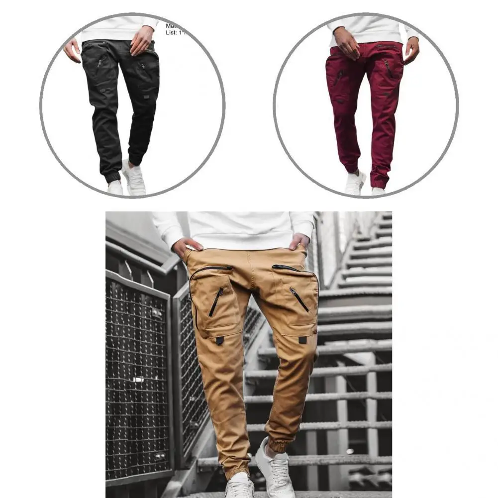 Fantastic Autumn Trousers Solid Color Male Clothes Leisure Men Cargo Pants Men Cargo Pants Spring Trousers
