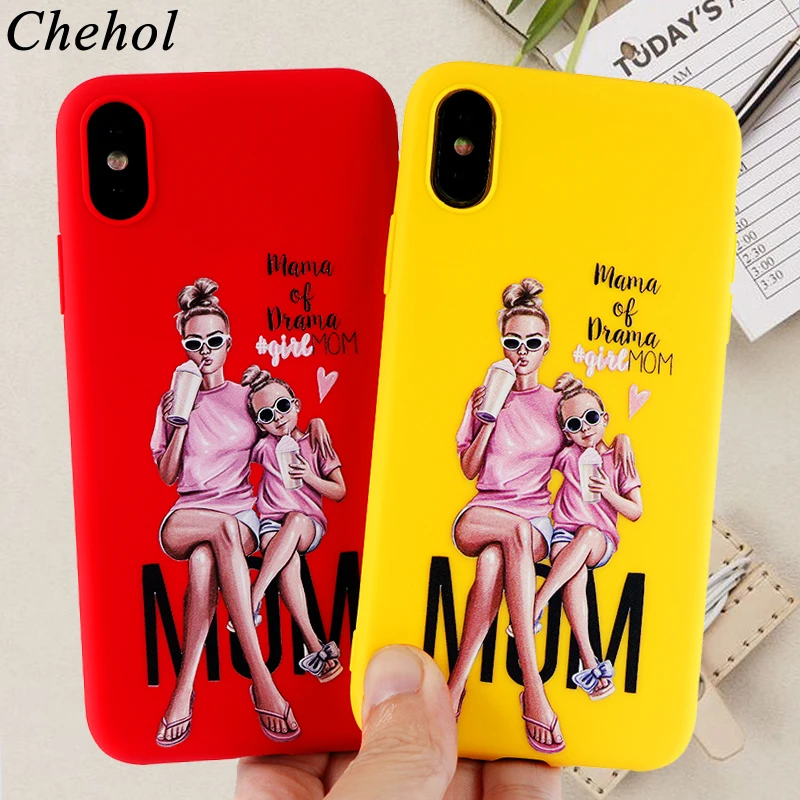 Чехол для телефона Queen Mom Baby IPhone X XS MAX XR 8 7 6s Plus милые мягкие силиконовые чехлы из