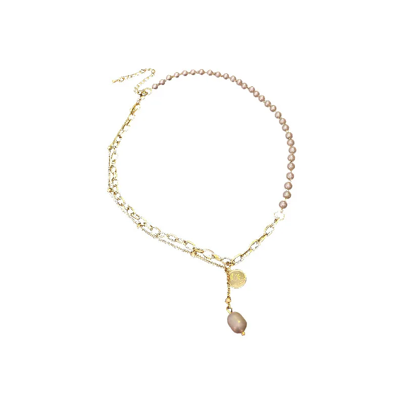 

Pearl Pendant Metal Clavicle Chain Yiwu Wind Necklace Women's Sweater Chain Geometric Necklace Pendant Sweater Chain