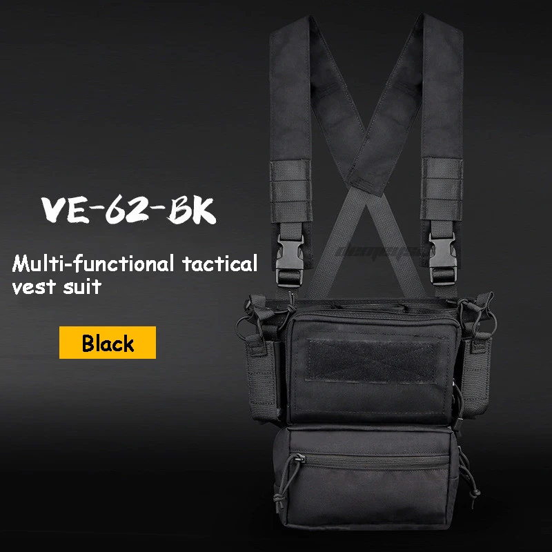 Тактический боевой жилет Molle военный для страйкбола съемная Тройная сумка