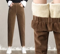 korean loose high waist trousers plus size autumn winter corduroy harem pants women fashion thickening casual ladies pants