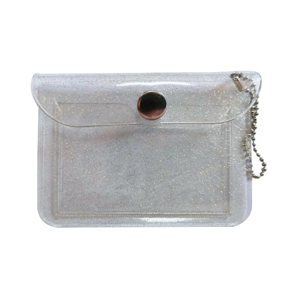 

Pure Color Transparent Ladies Id Card Credit Card Holder Large-capacity Coin Purse Mini Purse Ladies Pvc Fashion Waterproof