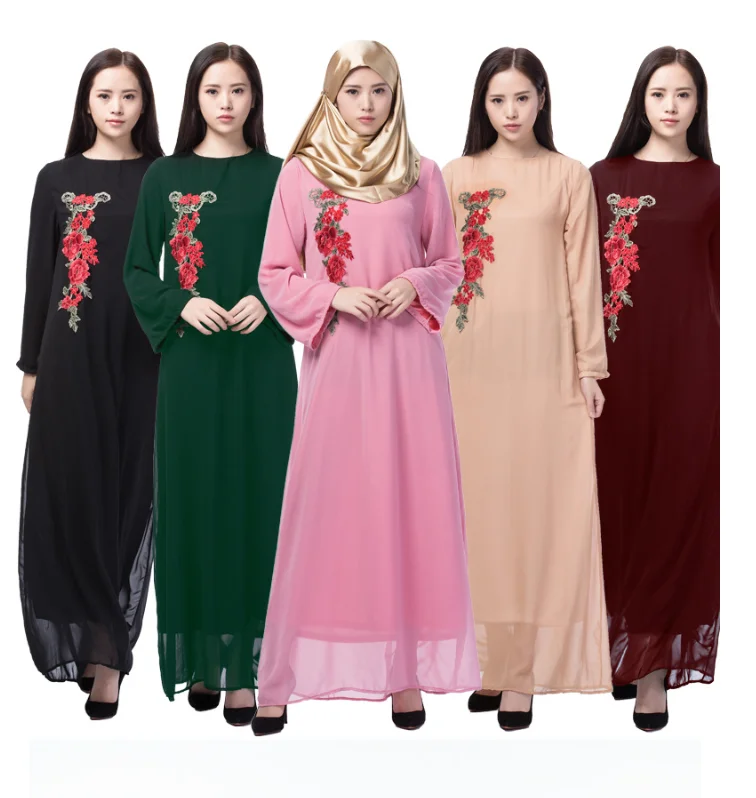 2021 Новый мусульманский женское платье вышивка в этническом стиле, кофта с длинными рукавами и длинные юбки для девочек одежда в сезон весна-...