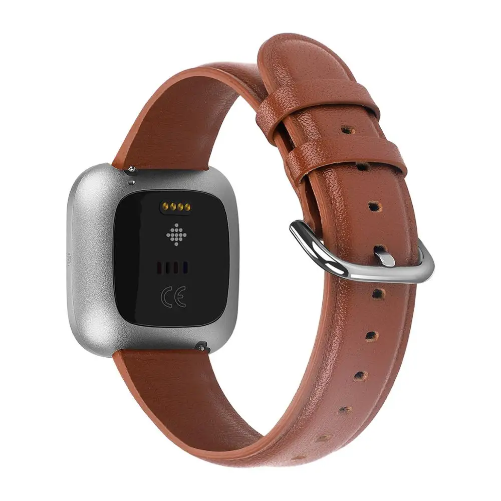 Белый Премиум пота кожаный ремешок Замена для Fitbit Versa/versa 2 Смарт часы браслет ремешок - Цвет: Белый