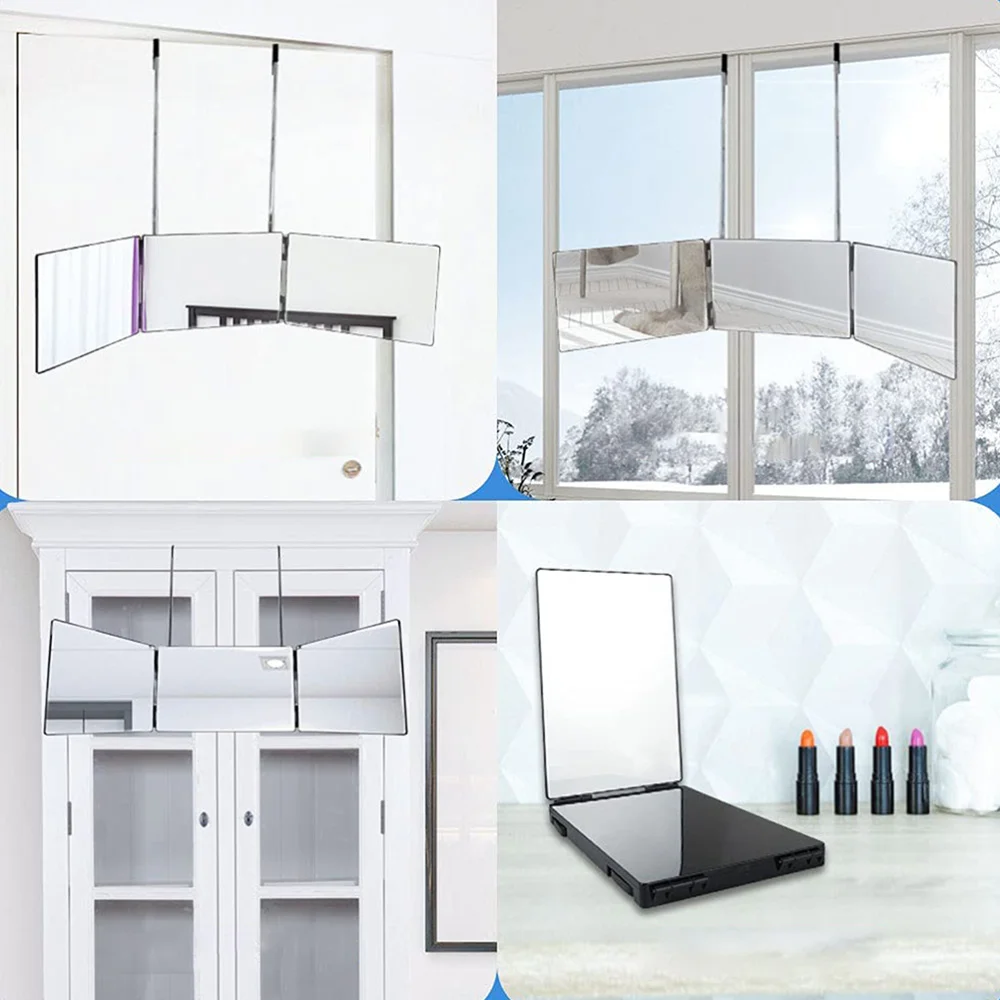 

Retractable Hanging Three-sided Folding Mirror for Salon Home (Assorted Color)