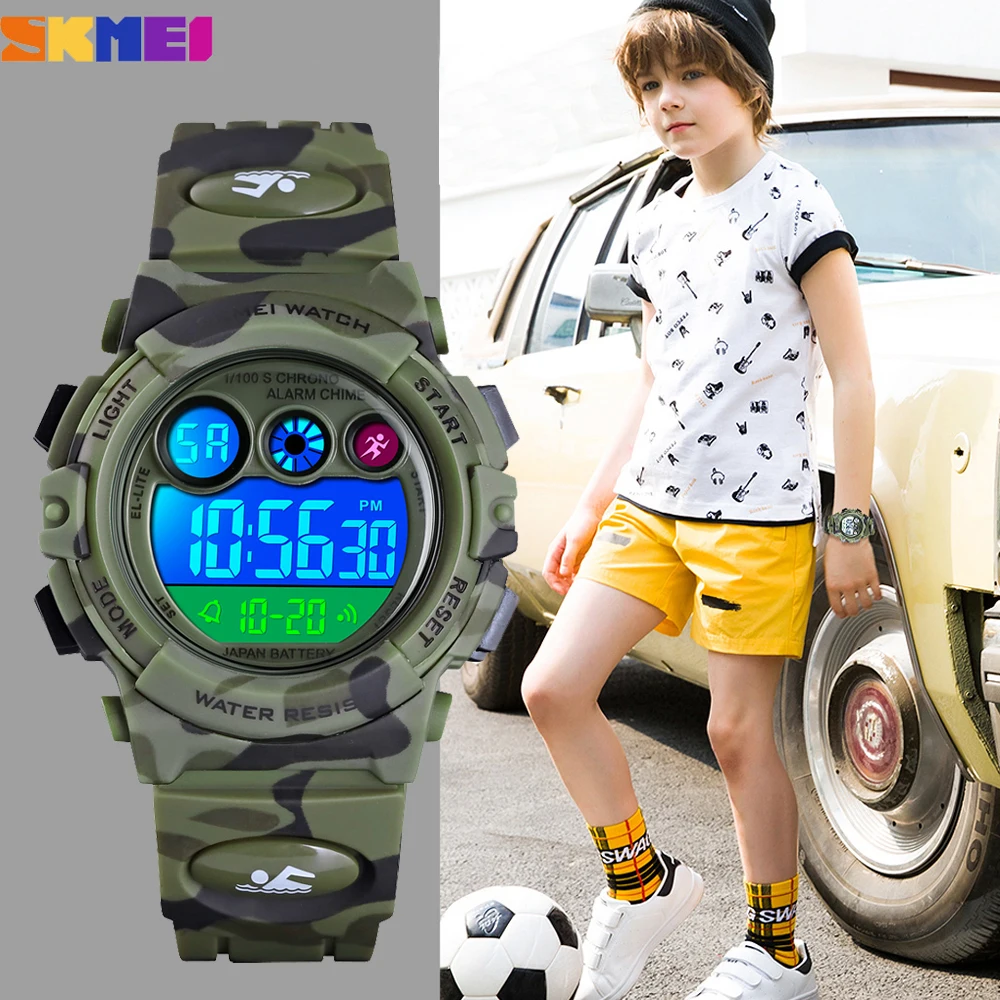 

SKMEI Children Outdoor Sport Digital Watches Luminous Waterproof Wristwatches LED+EL Lights Boy Girl Gift Clock Montre Enfant
