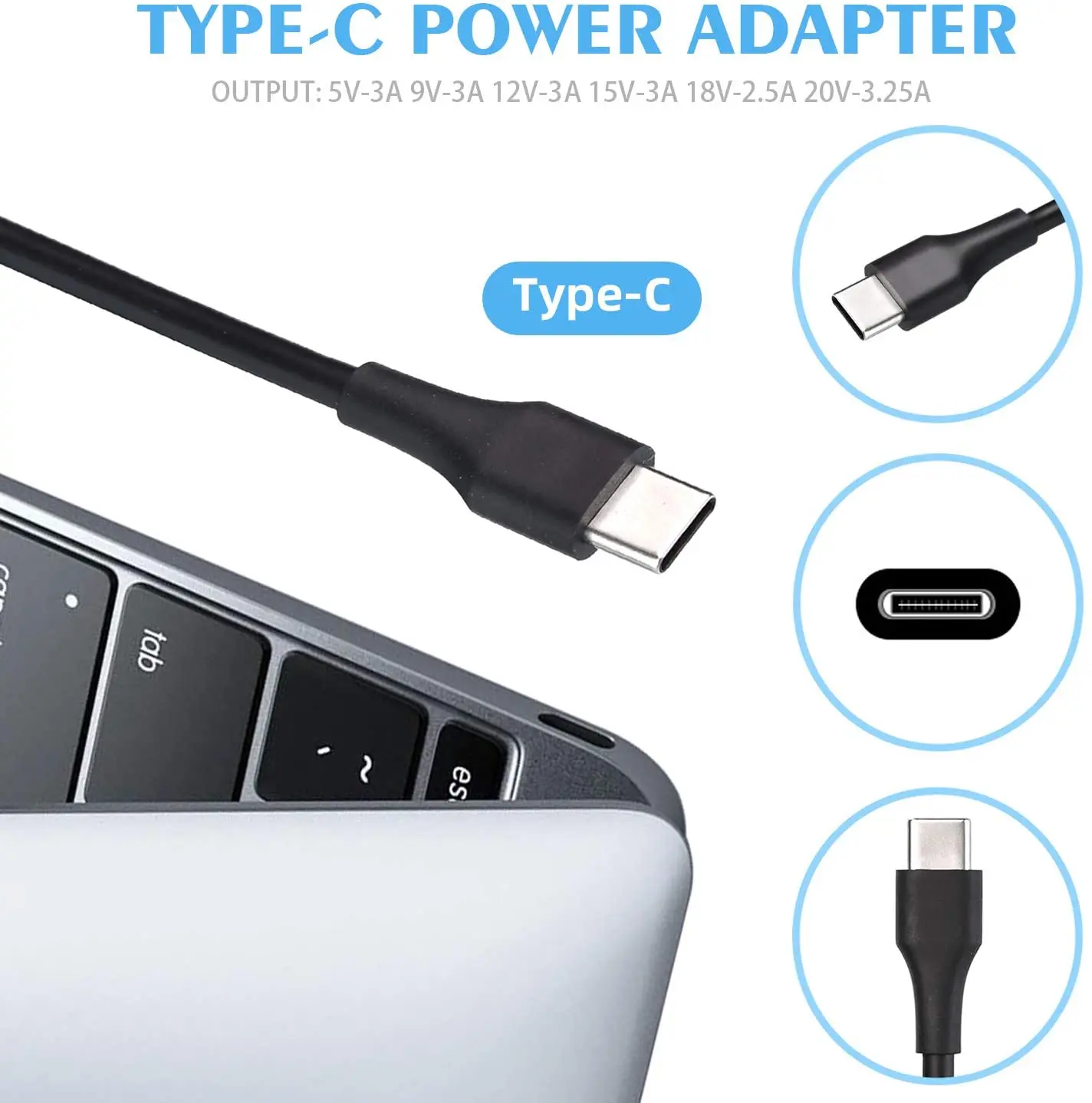 20V 3.25A 65 Вт USB-C Type-C Ноутбук Ac адаптер питания зарядное устройство для ноутбука Lenovo