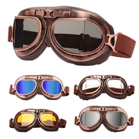 motorcycle goggles with leather frame uv 400 protection motocross protective safety goggles windproof dustproof racing goggles