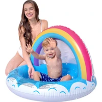rainbow inflatable baby swimming pool with canopy sun protection outdoor children basin bathtub kids pool baby swimming pool