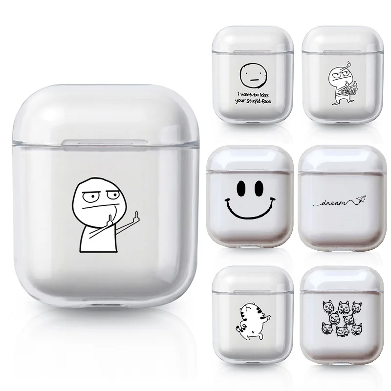 Чехол для AirPods 2 1 чехол накладка беспроводные Bluetooth наушники прозрачный ПК