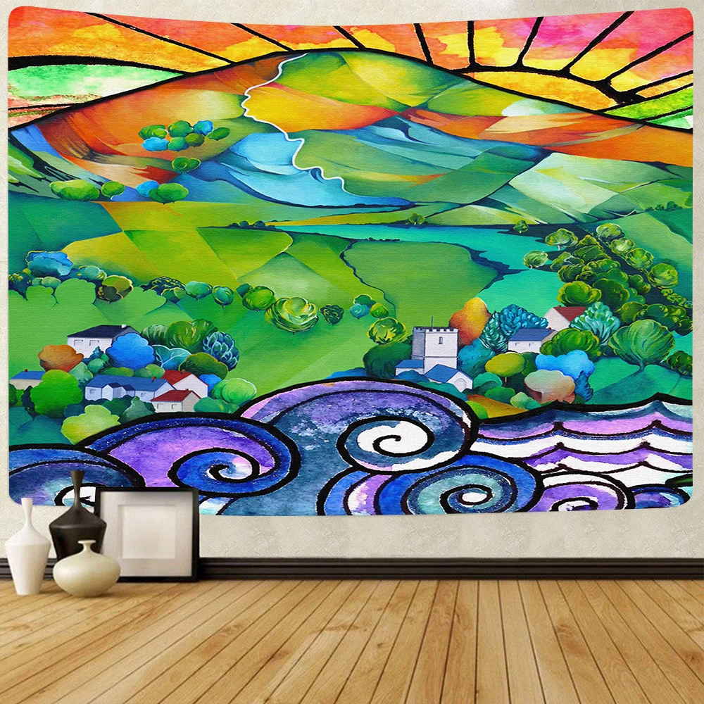 Сисант океан гобелен Череп музыкальная комната настенная роспись настенные