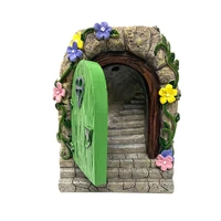miniature fairy gnome window door elf home for yard art garden sculpture statues decor outdoor fairy garden supplies