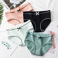women cotton panties sexy bowknot underwear lingerie soft underpants girls solid briefs fashion striped female big size panty