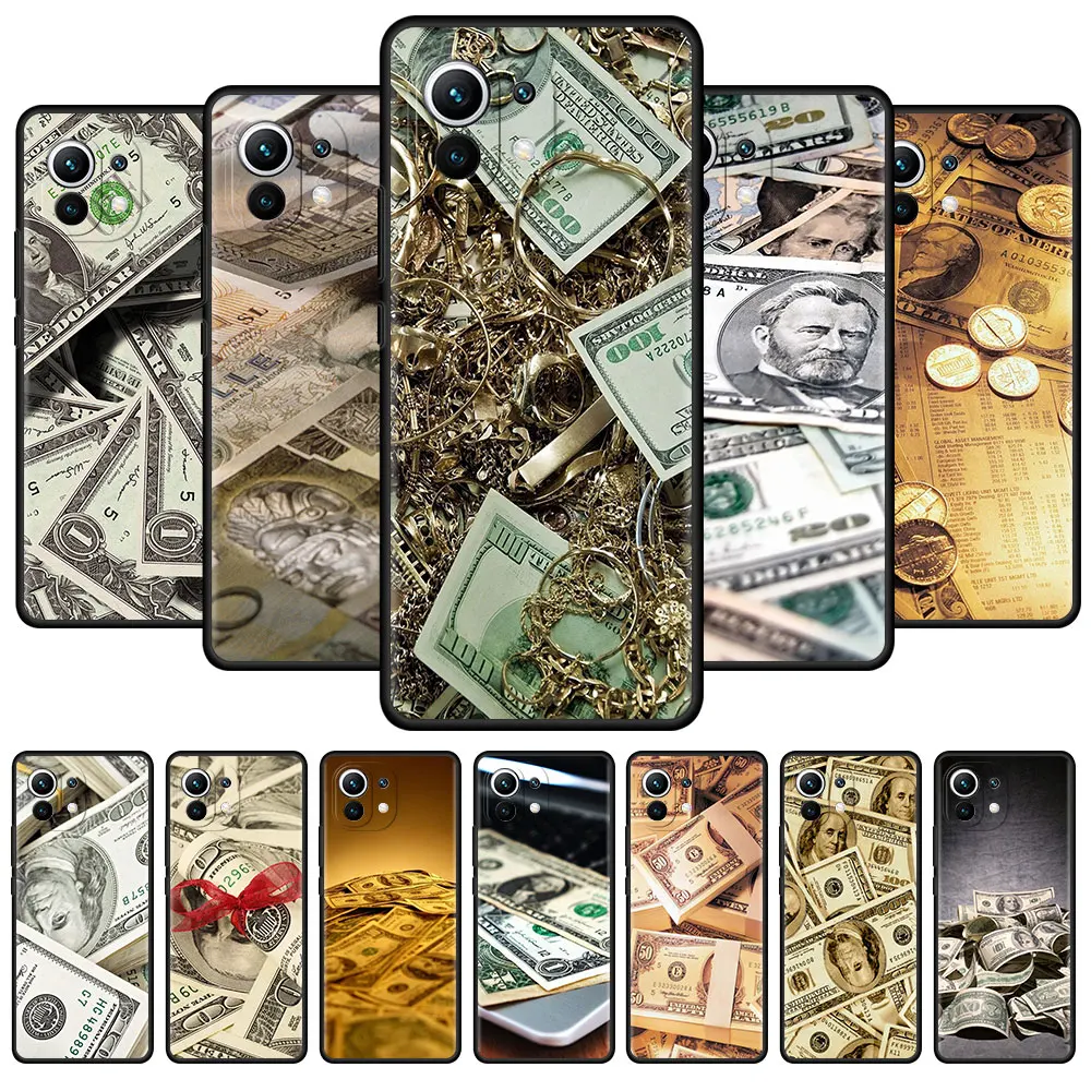 

Case for Xiaomi Mi 11 Ultra 10T Pro Note 10 9T 11T A2 9 SE CC9 CC9E 8 Lite 10S Black Soft Phone Cover Cash Money