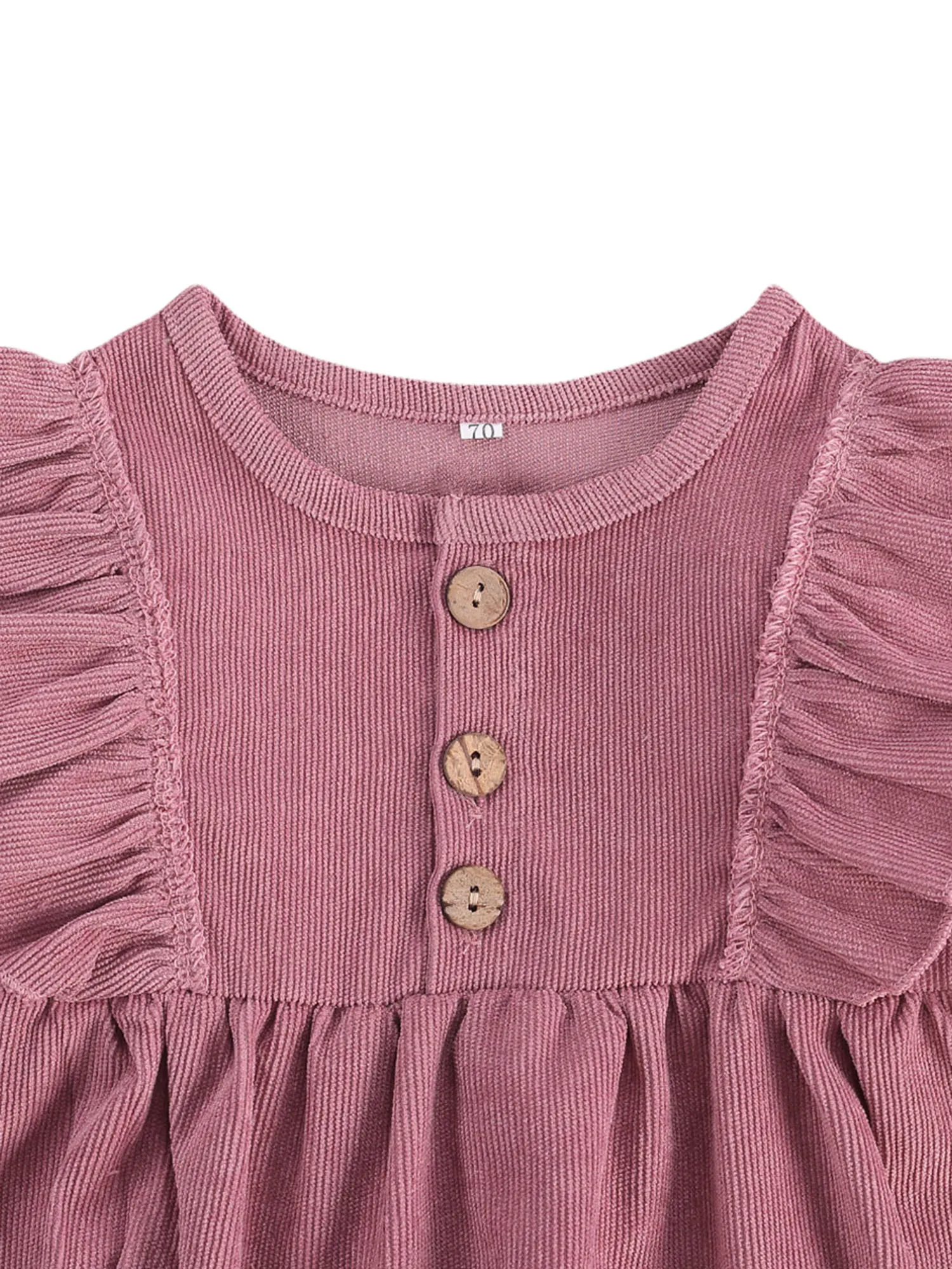 

2020 Spring Autumn Baby Girls Romper Solid Color Round Neck Long Sleeve Bodysuit for Kids 0-18M