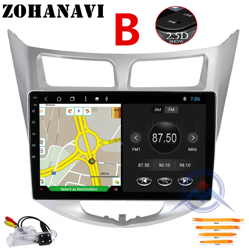 1G 16G Hatchback ZOHANAVI 10," Android 9,0 Восьмиядерный автомобильный dvd gps плеер для hyundai Solaris Verna accent автомобильный головной убор радио видео плеер navi - Цвет: 1G 16G Hatchback