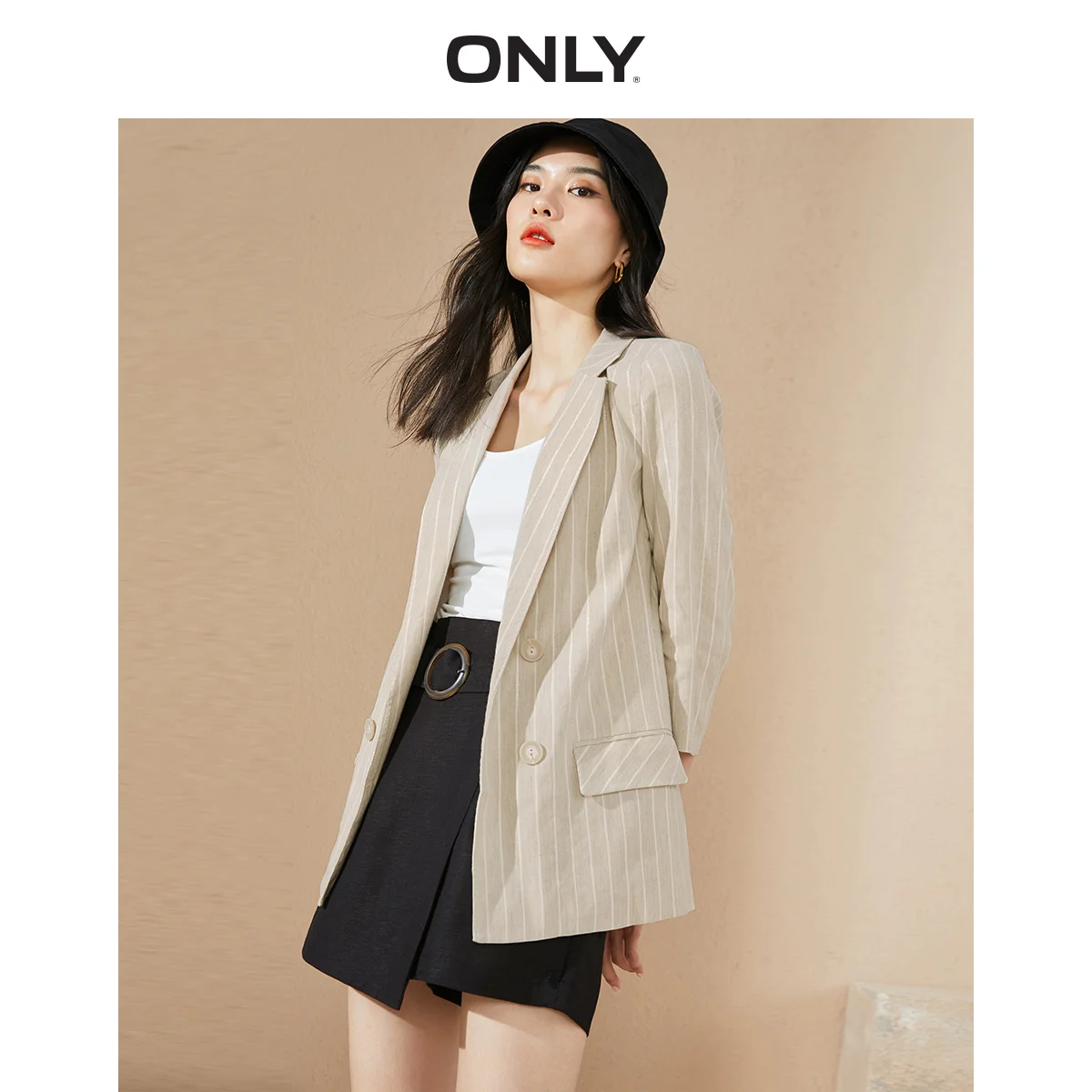 Женская Полосатый костюм куртка свободного кроя | одежда