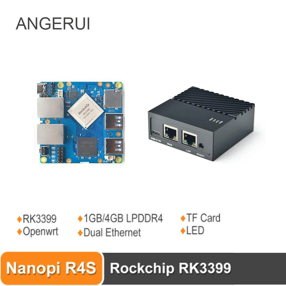

Портативный дорожный мини-роутер Nanopi R4S OpenWRT с портами Ethernet с двумя Гбит/с 4 Гб LPDDR4 на базе RK3399 Soc для IOT
