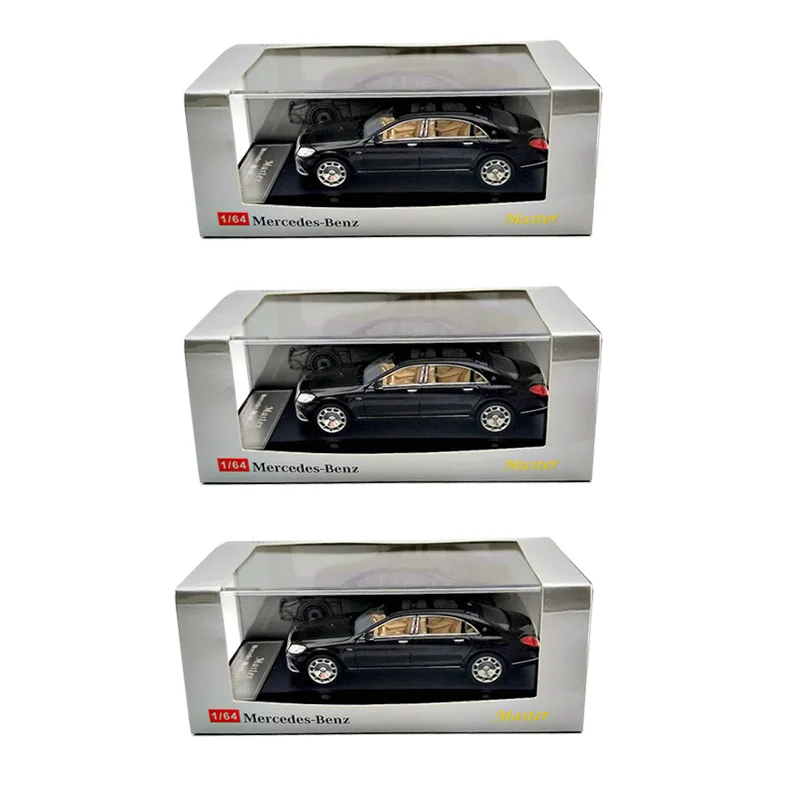 

3pcs Master 1/64 For Maybach S-Class S680 Model Toys Car Diecast Collection Limited Edition Gifts Black
