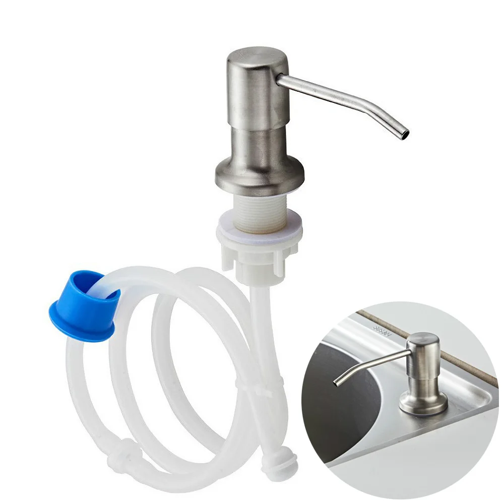 

Латунный дозатор мыла удлинительная трубка Набор для замены бутылки для кухонной раковины металлическая под палубой счетчик в раковине