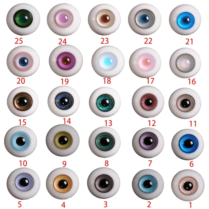 

14mm 1/3 1/4 Doll Glass Eyes Doll Accessories Glasss Doll Eyeball 3XUC