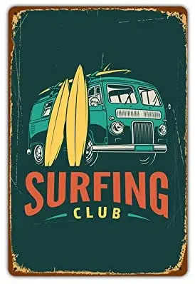 

Summer Surfing Club Party Bar Cafe Home Oil Station Garage Kitchen Farm Countryside Vintage Retro Tin Signs
