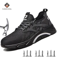 mens safety shoes steel toe caps anti smashing indestructible work shoes anti piercing mens safety shoes