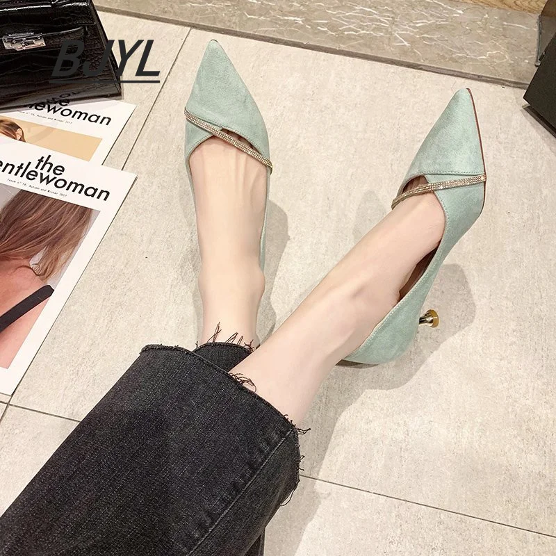 

Fashion shoes women 2021 new fashion high heels women stiletto high heels rhinestone shallow pointed toe single shoes women