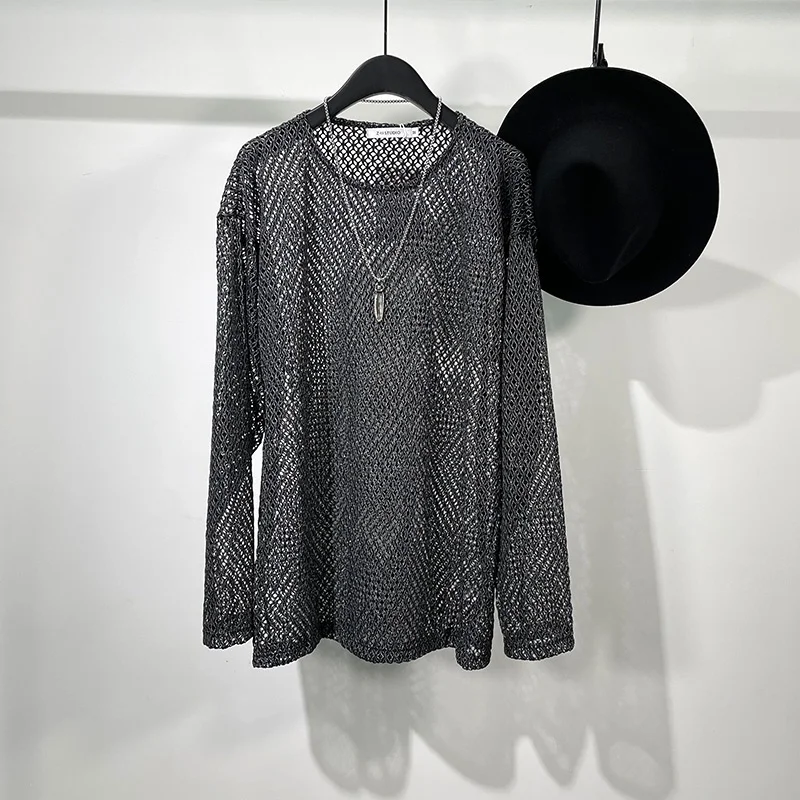 

Мужская рубашка с длинным рукавом seak, черная Повседневная футболка в готическом стиле, топ в стиле хип-хоп, уличная одежда большого размера ...