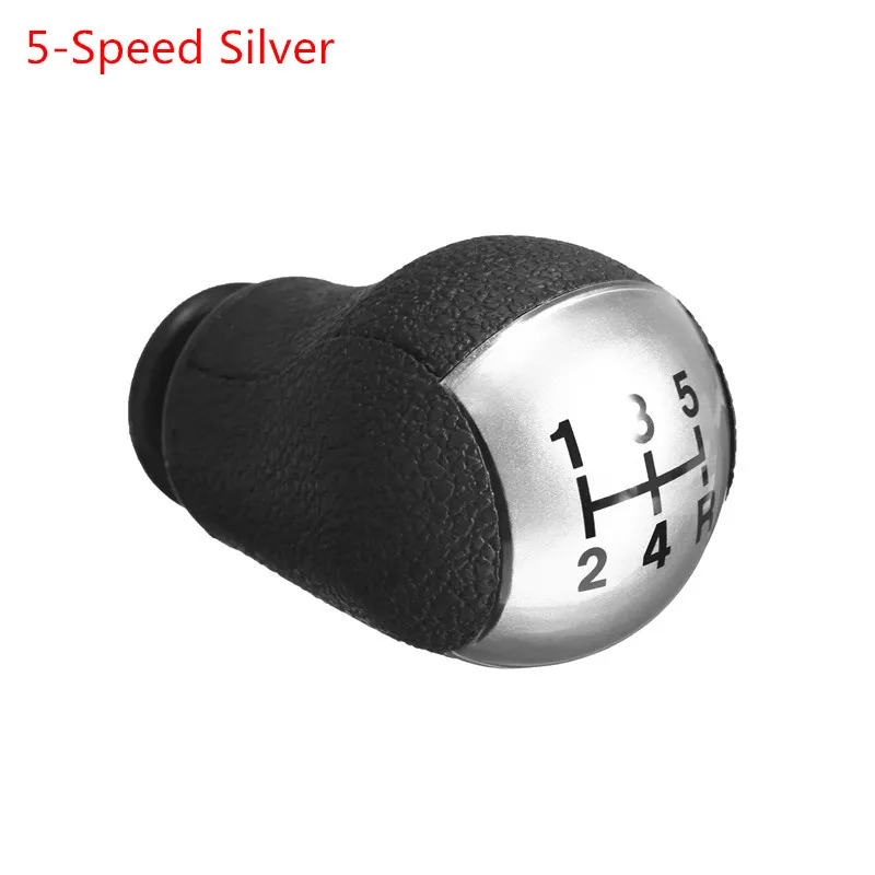 5-Speed Silver 5/6 ручка переключения передач для Ford Focus Fiesta MK6 Mondeo MK3 III Transit C-MAX S-MAX Vites Topuzu Galaxy ручка переключения передач POMO - Название цвета: 5-Speed Silver
