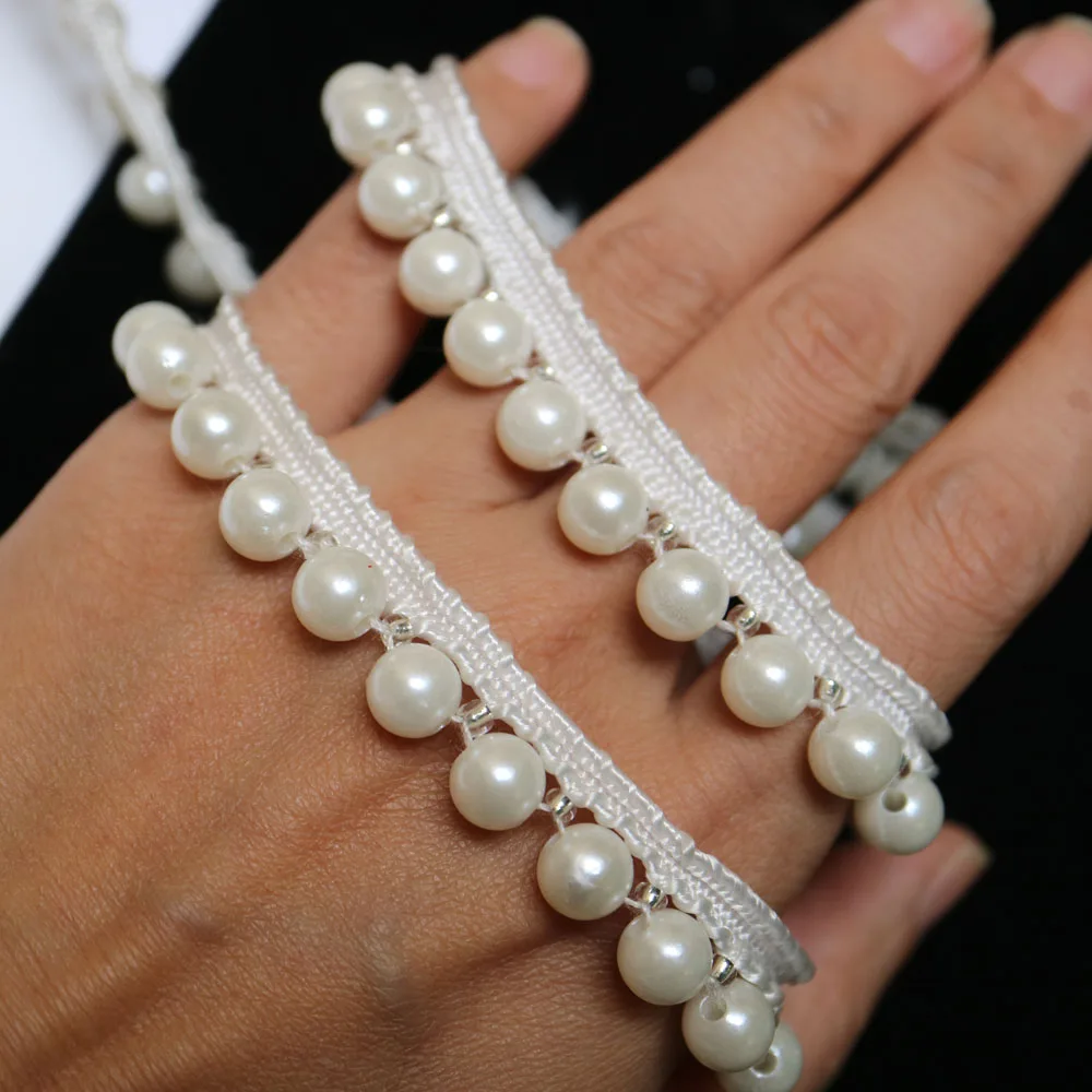 2 двор Жемчуг Вышивка бисером бахрома отделка для одежды сумки ручная работа с