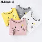 2019 демисезонная футболка для девочек, хлопковые топы для детей, детские рубашки с мультяшным рисунком, детская блузка с длинным рукавом, нижняя одежда для малышей