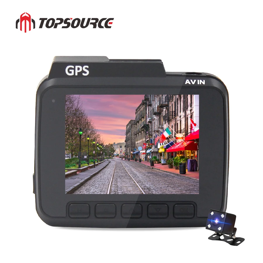 TOPSOURCE Dash Cam 4K Встроенный gps скорость координаты WiFi DVR двойной объектив